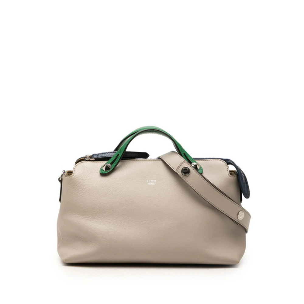 FENDI Gray Leather Shoulder Bag